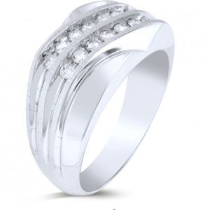 Mens Ring 14k White Gold Sz 11